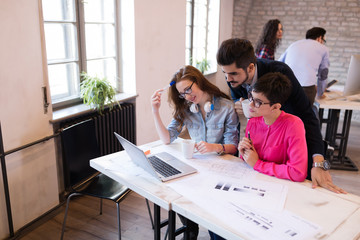 Startup Teamwork Brainstorming Meeting concept in office