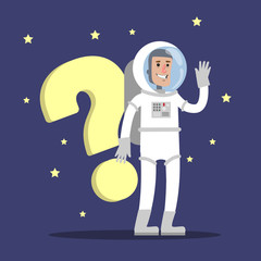 Obraz na płótnie Canvas Astronaut with question.