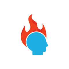 Burn Head Logo Icon Design