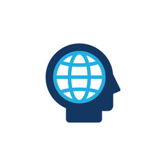 Globe Head Logo Icon Design