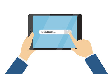 Searching on tablet.