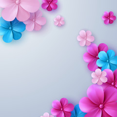 Fototapeta na wymiar Paper cut floral background.