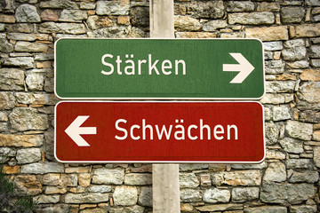 Fototapeta premium Schild 316 - Stärken