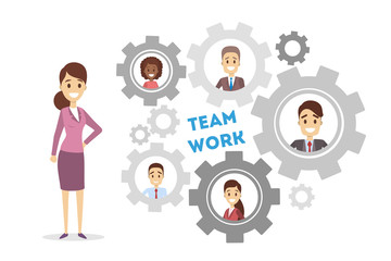 Team work gears.