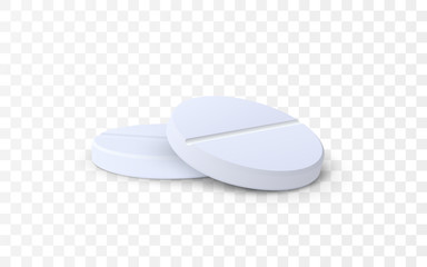Medicine tablets isolated on white