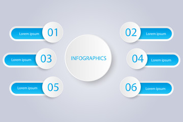 Business data visualization. Process chart. Abstract elements of graph, diagram with steps, options, parts or processes. Vector business template for presentation. Creative concept for infographic.