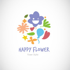 flower shop logo concept - vector