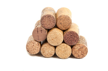 Wine corks isolated on the white