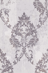 Rococo pattern background Vector. Ornamented texture luxury design. Vintage Royal textile decors