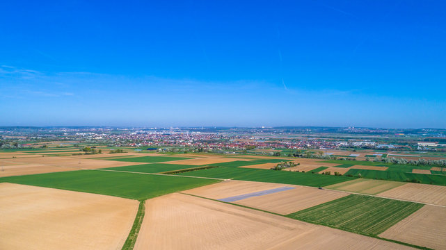 Luftaufnahme der Filderebene bei Stuttgart