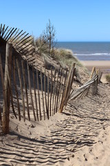 Wooden fence going to beach