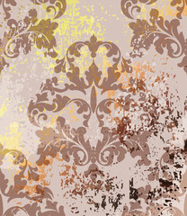 Baroque pattern background Vector. Ornamented texture luxury design. Vintage Royal textile decors