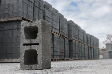 Concrete blocks before loading