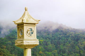 Buddhist Temple traditional lamppost