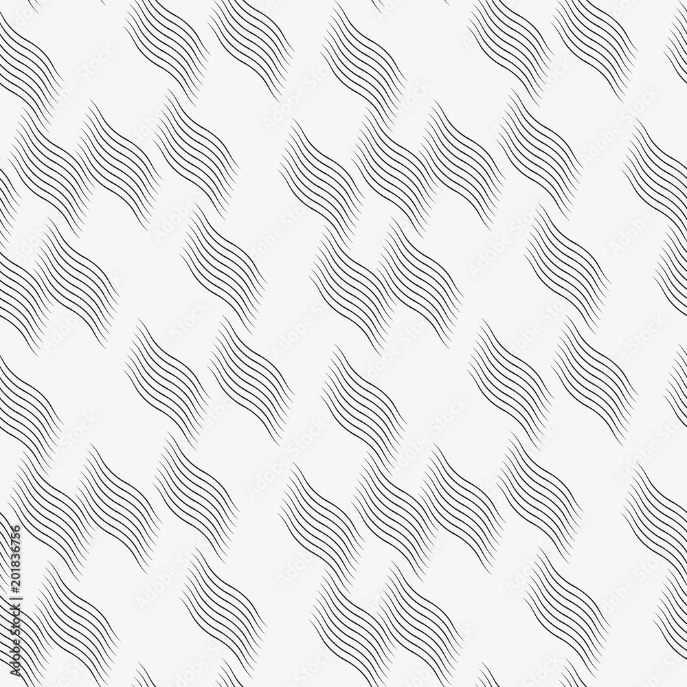 Fototapete vector pattern with geometric waves. Endless stylish texture. Ripple monochrome background. pattern is on swatches panel.