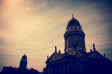 Church tower at gendarmen market gendarmenmarkt in berlin