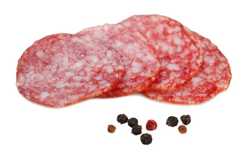 Sliced salami and spices