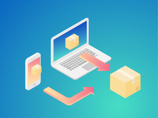 e-commerce concept isometric graphic