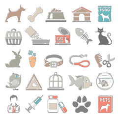 Outline Color Icons - Pet Supplies