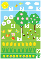 educational numbers poster for preschool / vector illustration for children, numbers 1-10