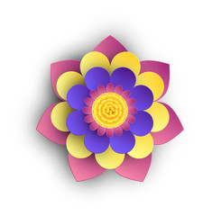 Bright 3d flower isolated on white.