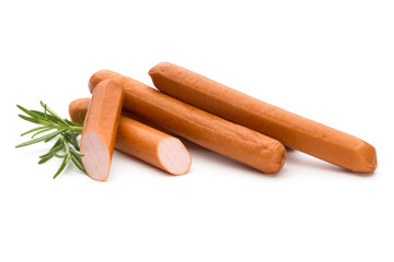 Fresh sausage isolated over white background.