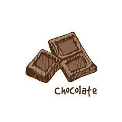 Hand drawn chocolate. Sketch, vector illustration.