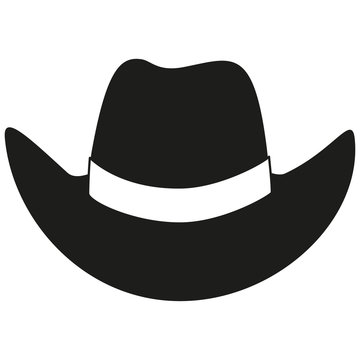 Black and white cowboy hat silhouette