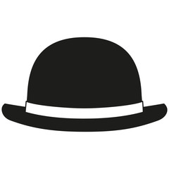 Black and white bowler hat silhouette
