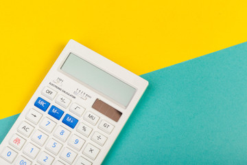 Top view of a calculator isolated