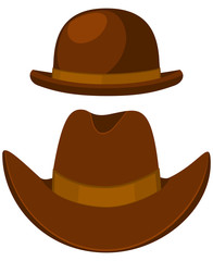 Colorful cartoon historical hat set