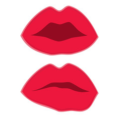 Lips. Set of icons, beauty logo. Abstract concept. Vector illustration on white background.