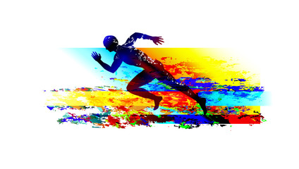 Obraz na płótnie Canvas Running man sprinter