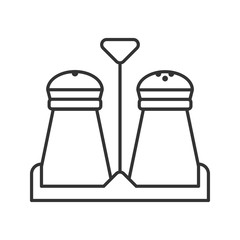 Salt and pepper shakers linear icon