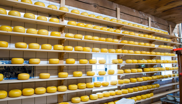 Dutch cheese in a cheese-making