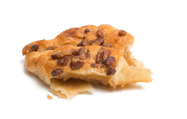 puff pastry with nuts isolated