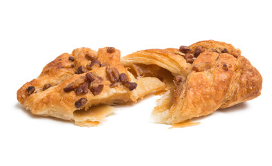 puff pastry with nuts isolated