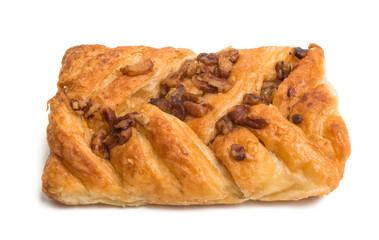 puff pastry with nuts isolated