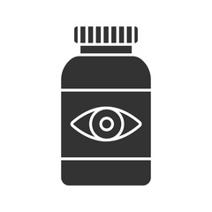 Fototapeta premium Eye pills glyph icon