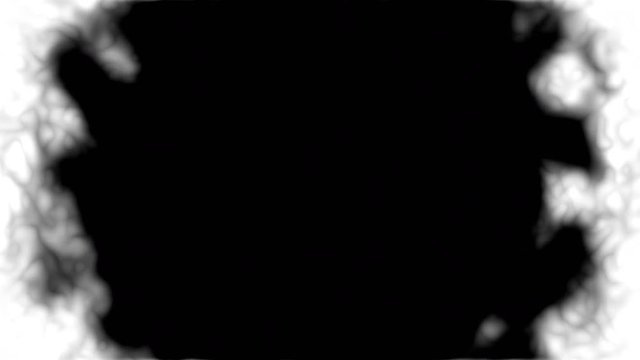 Mask element with black ink splatter, horror animation