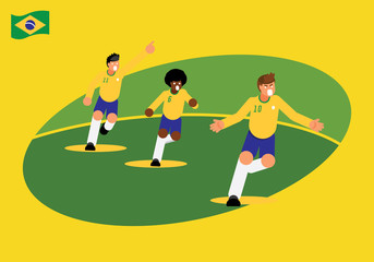 Brazil footballers team celebration