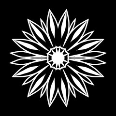 Decorative flower in a black - white colors