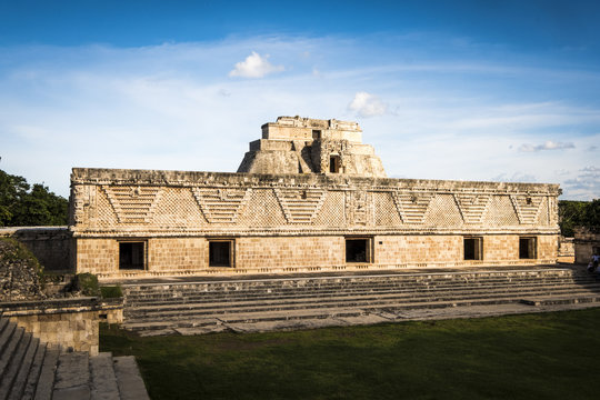 Ancient Maya Ruins, Nunnery Quadrangle, Uxmal Archaeological Site, Yucatan, Mexico