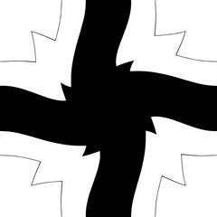 Silhouette of a cross with illusion of movement