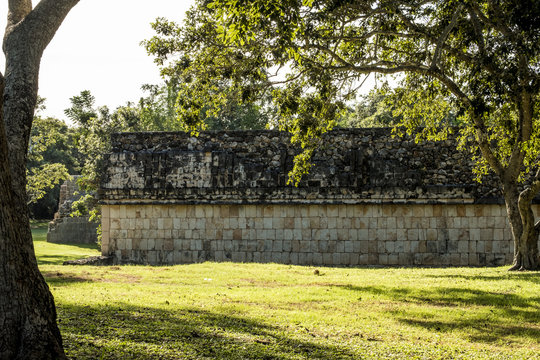 Maya ruin complex of Uxmal in Puuc route in Yucatan Mexico