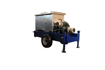 Agricultural trailer for water supply to the irrigation system.