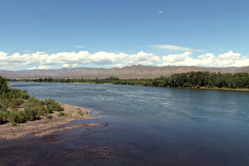 Yenisei River valley, Southern Siberia. Republic of Tuva. Autumn landscape