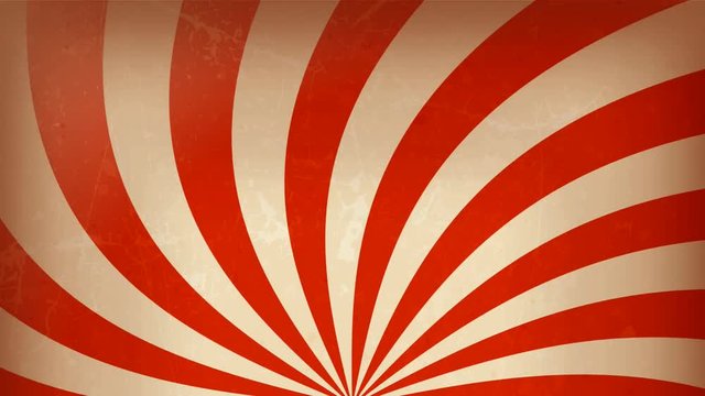 Circus carnival Background Rotation Loop/
Animation of an abstract vintage and retro circus background rotating, with sunbeams an stripes