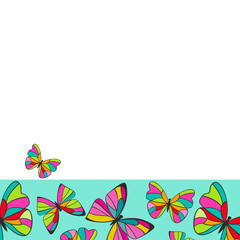 Colorful Butterflies Border Background Design