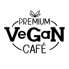 Fototapeta na wymiar Premium Vegan Cafe Logo Template